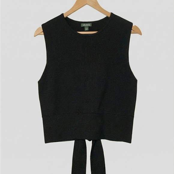 wild fable Tops - Wild Fable Black Tie-Back Crop Top